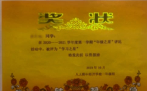 梦见得奖状